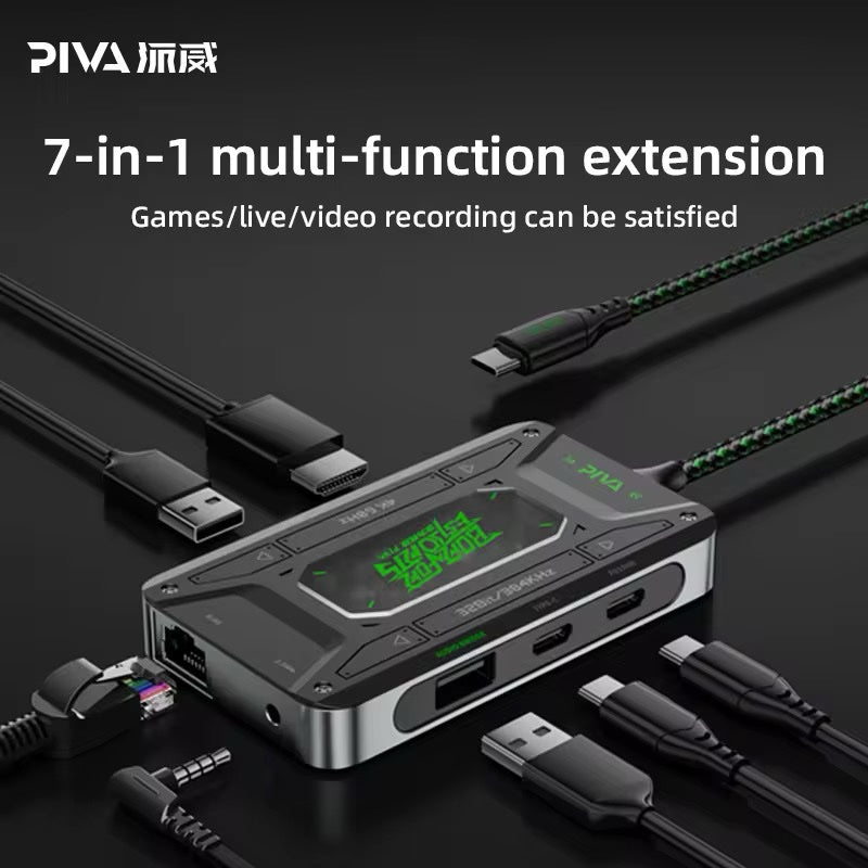 PIVA DS7 Type-C Gaming Dock with 3.5mm and 100W Charging