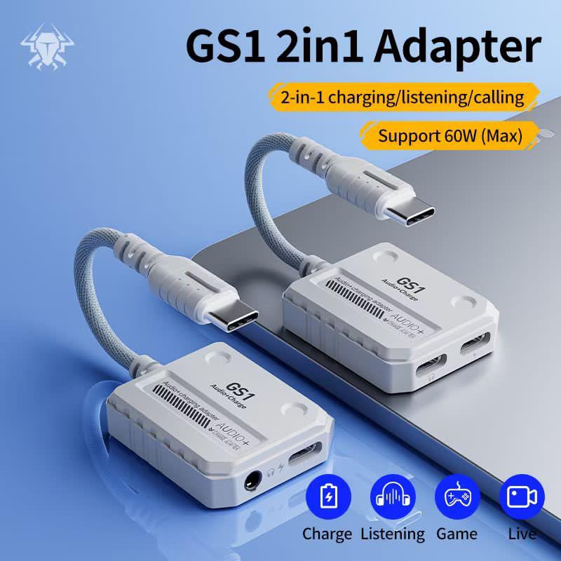 Plextone GS1 2-in-1 Type-C Gaming Adapter with 60W Fast Charging